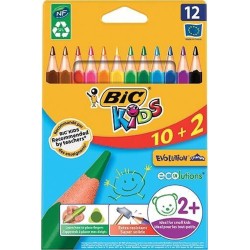 Etui de 12 crayons de couleurs évolution triangulaire pointe moyenne