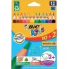 Etui de 12 crayons de couleurs évolution triangulaire pointe moyenne