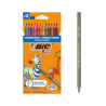 BIC Kids Evolution Stripes Crayons de Couleur - Couleurs Assorties, Pack de 12