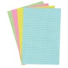 fiches bristol - A4 - Petits carreaux - Assortiment de couleurs