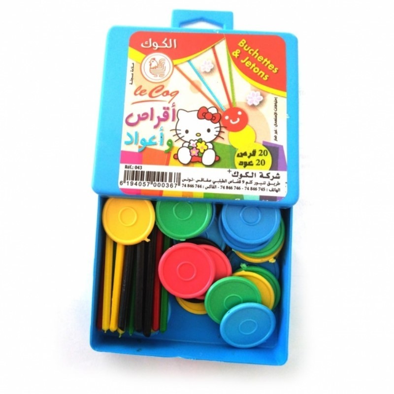 Buchettes jeton en boite plastique le Coq
