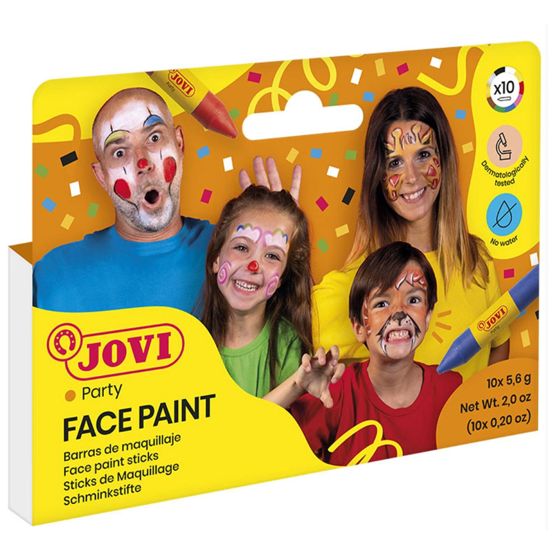 Crayons de couleur pour le visage boite de 10