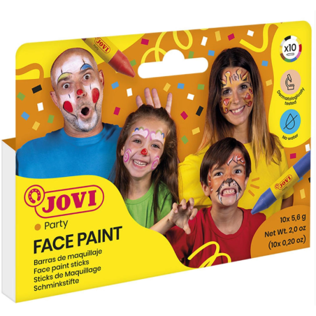 Crayons de couleur pour le visage boite de 10