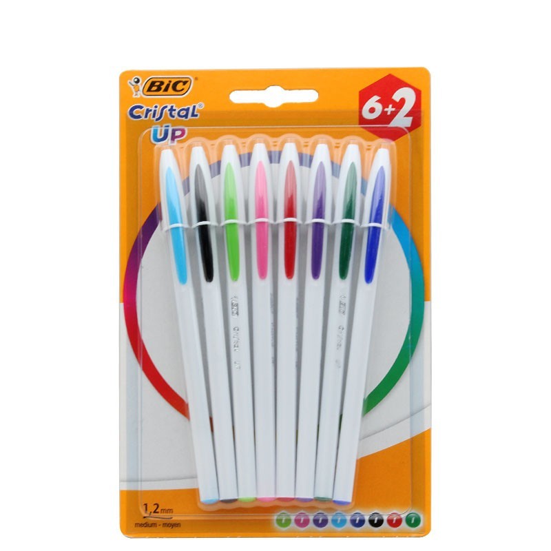 Pochette 8 Stylos A Bille Bic Cristal Up