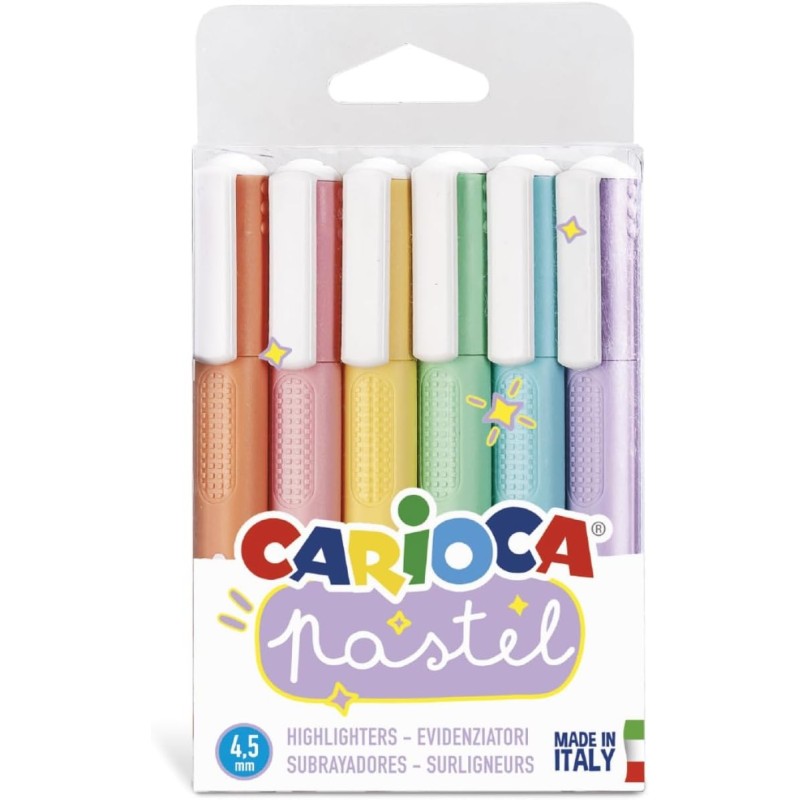 CARIOCA Pastel Lot de 6 surligneurs