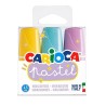 Surligneurs pastel CARIOCA, pointe biseautée, couleurs assorties, paquet de 3