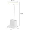 Lampe de bureau LED pour la protection des yeux, avec support pour téléphone et porte stylo.
