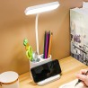 Lampe de bureau LED pour la protection des yeux, avec support pour téléphone et porte stylo.