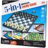 Ensemble de 5 jeux de société magnétique Echecs, Dames, Backgammon ,Petites chevaux et serpents & échelles