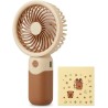 Mini-ventilateur portable, rechargeable par USB, 3 vitesses, support de bureau, 15 cm, marron