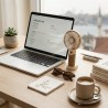 Mini-ventilateur portable, rechargeable par USB, 3 vitesses, support de bureau, 15 cm, marron