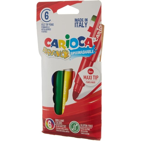 Feutre de coloriage 6 couleurs CARIOCA Bravo