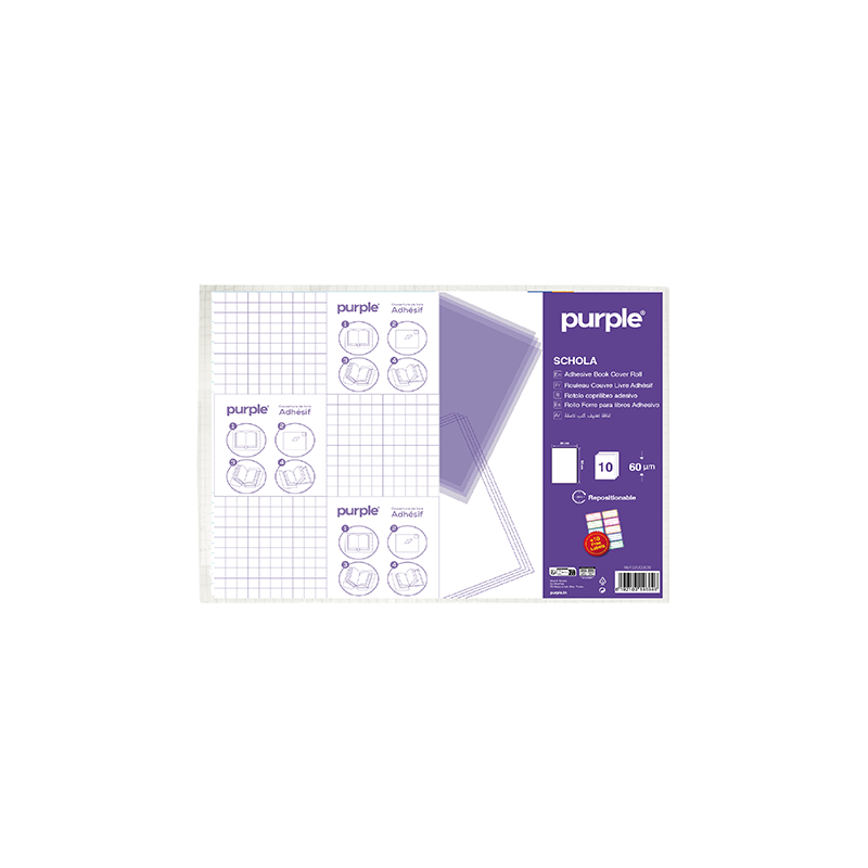 Paquet de 10 Pièces Feuilles Couvre livre Adhésif + Etiquettes de noms