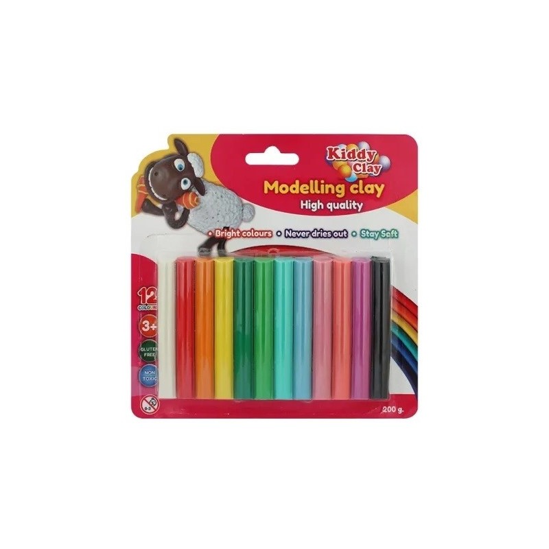 Pâte à modeler de 12 couleurs Kiddy Clay