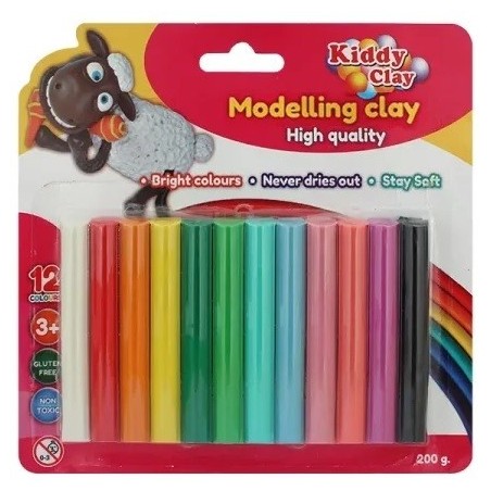 Pâte à modeler de 12 couleurs Kiddy Clay