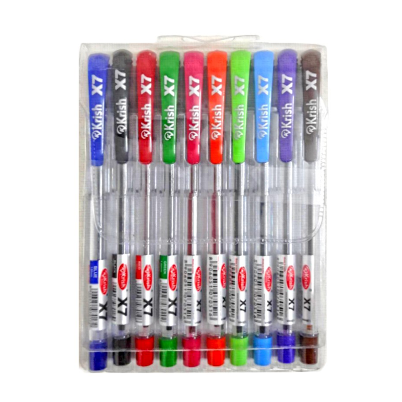 Pochette de 10 stylos a bille KRISH X7