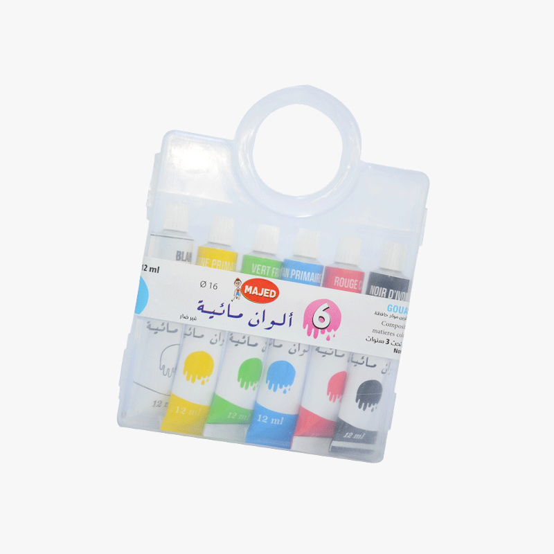 Boite plastique de 6 tubes gouache métal 12ml