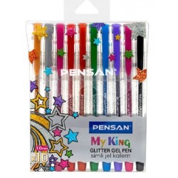 Pochette de 10 stylos Gel Glitter  My King Pensan