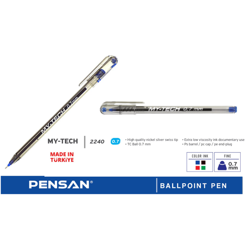 Stylo a bille PENSAN MY TECH 0.7 mm