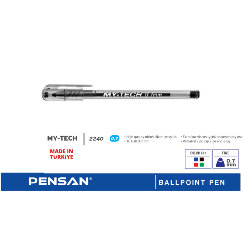 Stylo a bille PENSAN MY TECH 0.7 mm