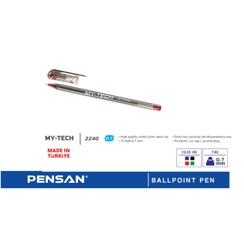Stylo a bille PENSAN MY TECH 0.7 mm