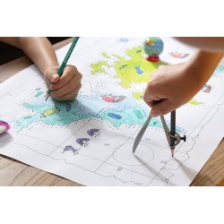 Coffret Compas Study à Bague Universelle - Branches en Métal - Boîtier avec Règle Intégrée