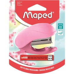 Mini Agrafeuse Vivo Rose Pastel Avec 400 Agrafes 26/6 - Maped